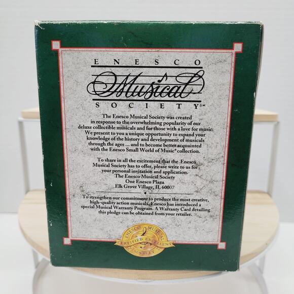 VTG 1994 Enesco Christmas Animated Musical Box Mice Teacups Ride Wish You Merry - Picture 4 of 7